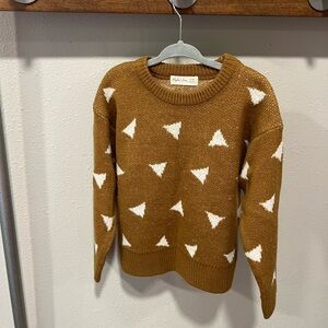 NWOT Rylee + Cru Boys Sweater Size 4/5 Rust with triangles